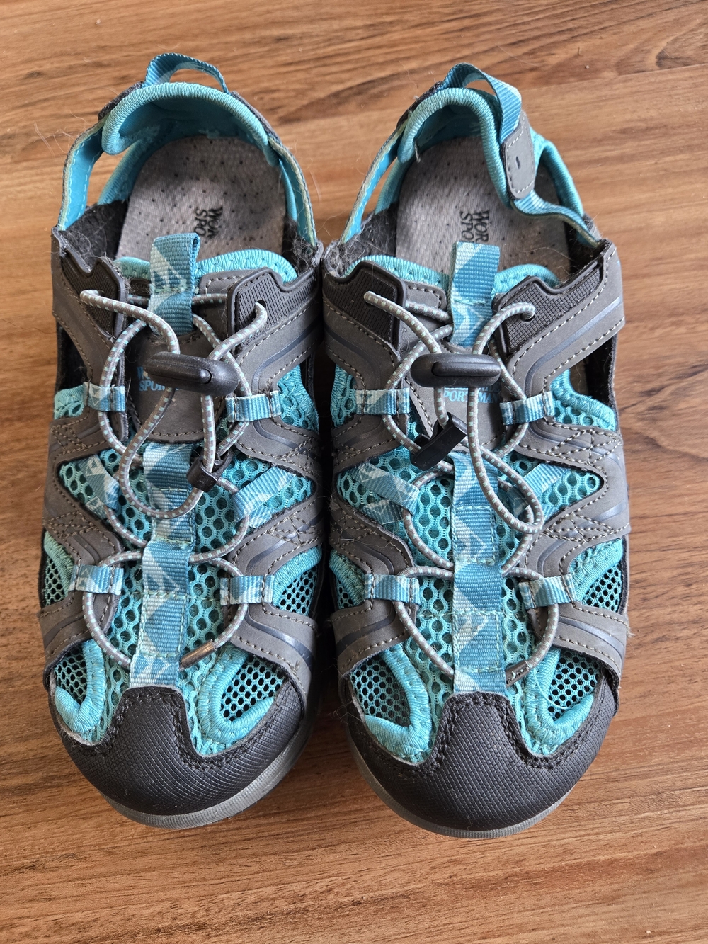 Turquoise Gray Sport Sandals